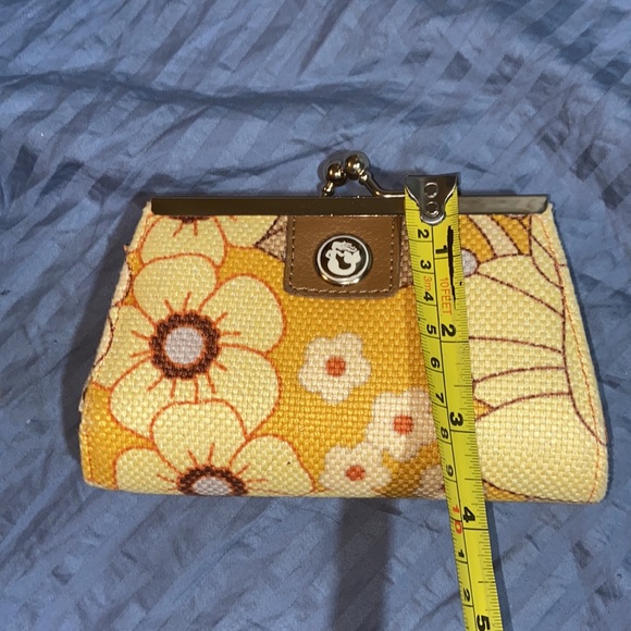 Nwot Spartina 449 Leather Linen Coin Purse - Picture 7 of 8